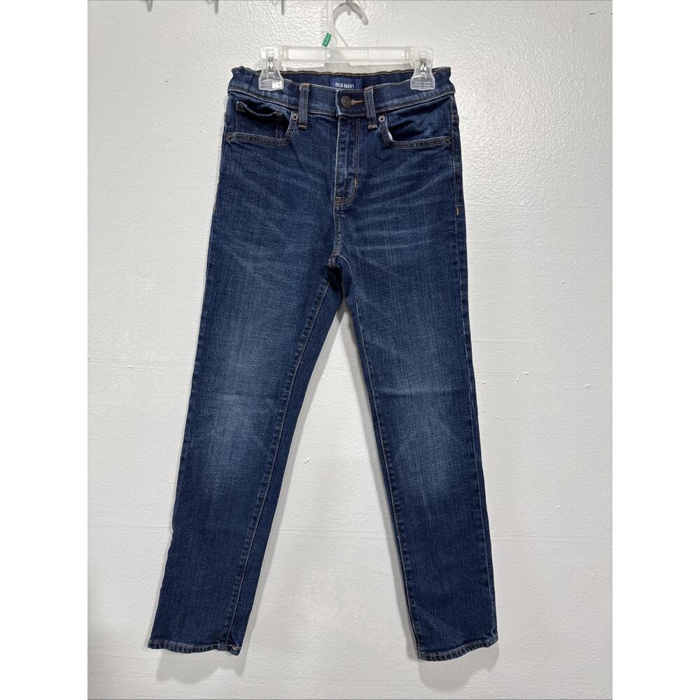 Old Navy Kids 12 Slim Taper Jeans Adjustable Waist Boys Blue Denim Pants Casual